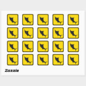 Blauwe marlijn kruising! vierkante sticker (Vel)