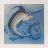 Blauwe marlijn legpuzzel (Verticaal)