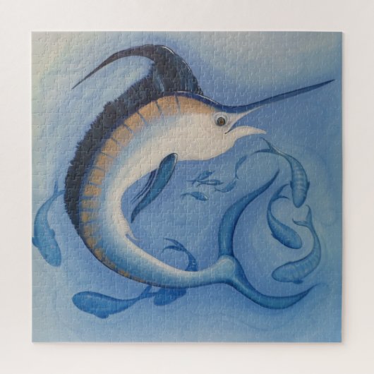 Blauwe marlijn legpuzzel (Verticaal)