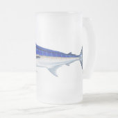 Blauwe marlijn matglas bierpul (Voorkant rechts)