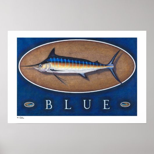 Blauwe marlijn Posters, Prints en Lijsten (Voorkant)