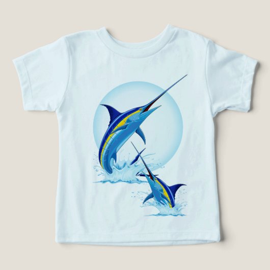 Blauwe Marlijn Springt uit de Oceaan (Design voorkant)