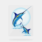 Blauwe Marlijn Springt uit de Oceaan Acryl Bord (Voorkant)