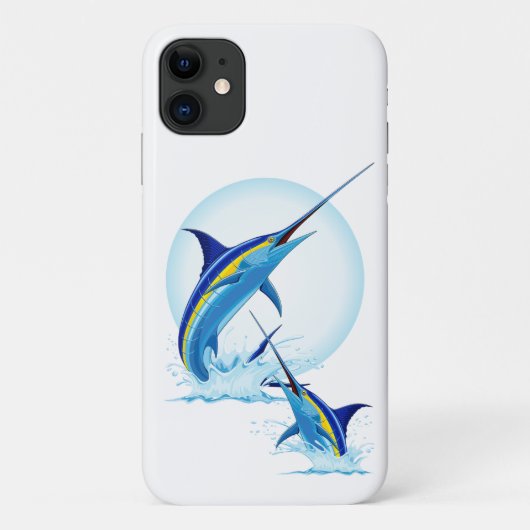 Blauwe Marlijn Springt uit Oceaan Case-Mate iPhone Case (Achterkant)