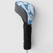 Blauwe Marlijn Springt uit Oceaan Golfheadcover (Schuin)
