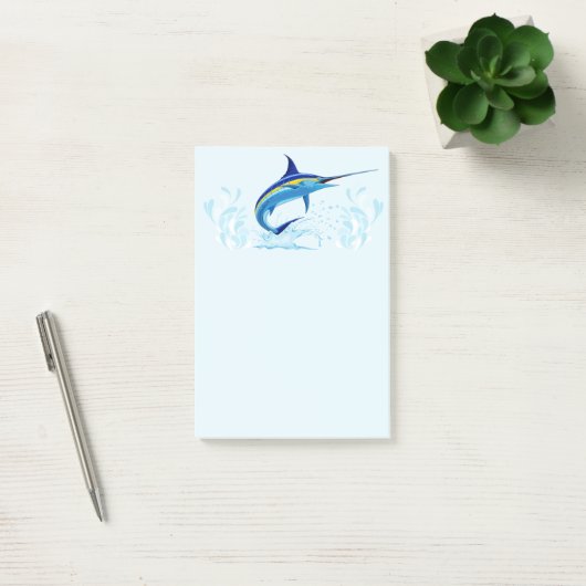 Blauwe Marlijn Springt uit Oceaan Post-it® Notes (Kantoor)