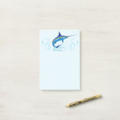 Blauwe Marlijn Springt uit Oceaan Post-it® Notes (Op bureau)