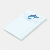 Blauwe Marlijn Springt uit Oceaan Post-it® Notes (Schuin)