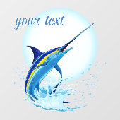 Blauwe Marlijn Springt uit Oceaan Raamsticker (Vel)