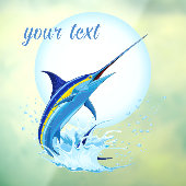 Blauwe Marlijn Springt uit Oceaan Raamsticker (Vel 3)