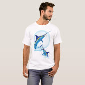 Blauwe Marlijn Springt uit Oceaan T-shirt (Voorkant volledig)