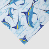 Blauwe Marlijn Springt uit Oceaan Tissuepapier (Detail)