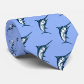 Blauwe marlijn stropdas (Opgerold)