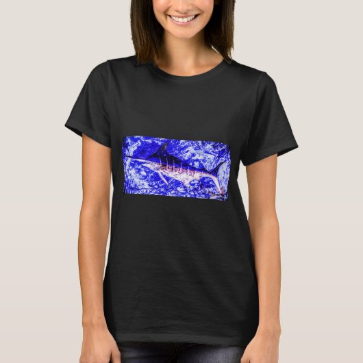 Blauwe marlijn t-shirt (Voorkant)