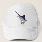 Blauwe marlijn trucker pet (Voorkant)