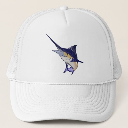 Blauwe marlijn trucker pet (Voorkant)
