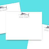 Blauwe marlijn vis diepe Zee visser aangepaste naa Notitiekaartje