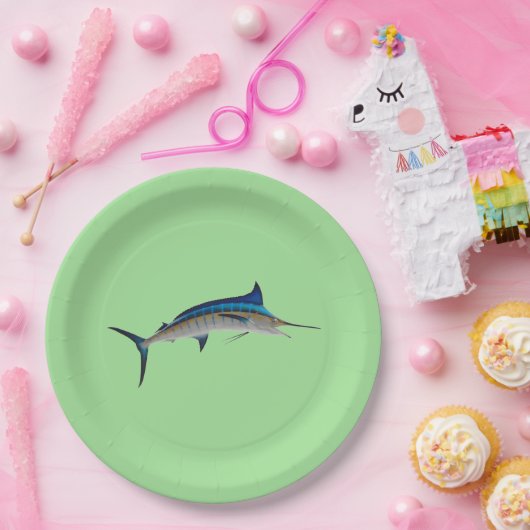 Blauwe marlijn vis papieren bordje (Feest)