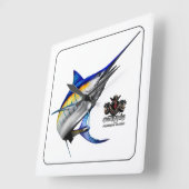 Blauwe marlijn wandklok (Hoek)