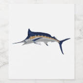 Blauwe marlijn wijn etiket (Enkel label)