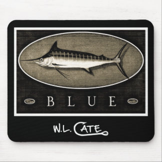 Blauwe marlijn  zwarte en witte Muismatten