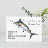 Blauwe Marlin 5x7 Uitnodiging Geëroopt (Staand voorkant)