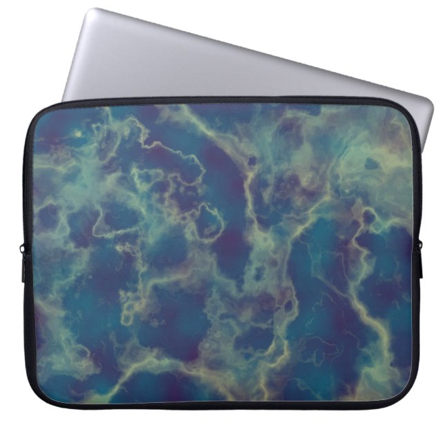 Blauwe Marmer 2 Laptop Sleeve (Voorkant)