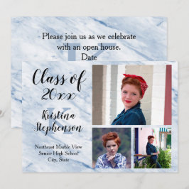 Blauwe marmer 3 Aankondiging van het Afstuderen va