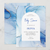 Blauwe marmer abstract kaart (Voorkant / Achterkant)