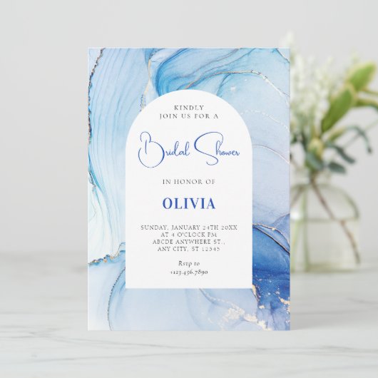 Blauwe marmer abstract kaart (Staand voorkant)