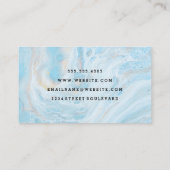 Blauwe marmer achtergrond | Grote tekst Visitekaartje (Achterkant)