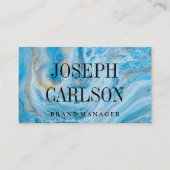 Blauwe marmer achtergrond | Grote tekst Visitekaartje (Voorkant)