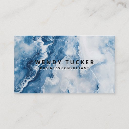 Blauwe marmer achtergrond visitekaartje (Voorkant)