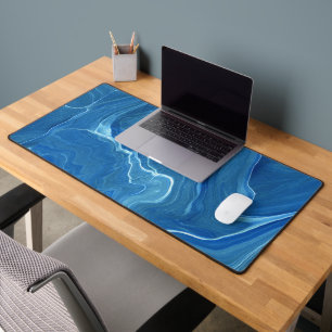 Blauwe marmer Agate Abstraction Bureaumat