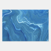 Blauwe marmer Agate Abstraction Inpakpapier Vel (Voorkant)