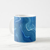 Blauwe marmer Agate Abstraction Koffiemok (Voorkant links)