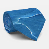 Blauwe marmer Agate Abstraction Stropdas (Opgerold)