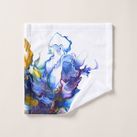 Blauwe marmer Agate Fluid Art Bad Handdoek (Wasdoekje)