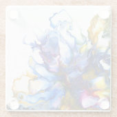 Blauwe marmer Agate Fluid Art Glazen Onderzetter (Achterkant)