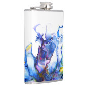 Blauwe marmer Agate Fluid Art Heupfles (Rechts)