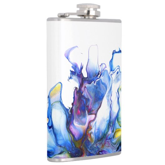 Blauwe marmer Agate Fluid Art Heupfles (Rechts)