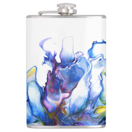 Blauwe marmer Agate Fluid Art Heupfles