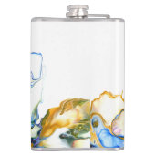 Blauwe marmer Agate Fluid Art Heupfles (Achterkant)