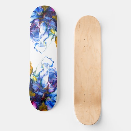 Blauwe marmer Agate Fluid Art Persoonlijk Skateboard (Voorkant)