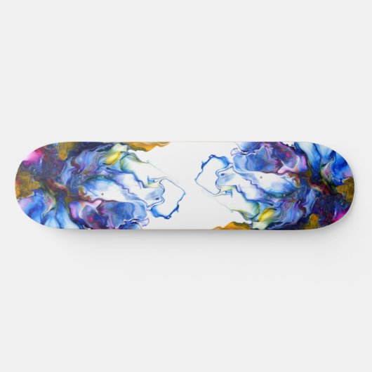 Blauwe marmer Agate Fluid Art Persoonlijk Skateboard (Horizontaal)