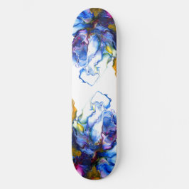 Blauwe marmer Agate Fluid Art Persoonlijk Skateboard