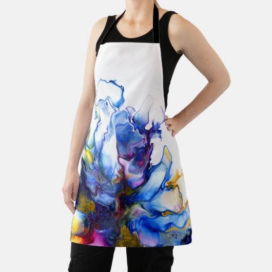 Blauwe marmer Agate Fluid Art Schort (Insitu)