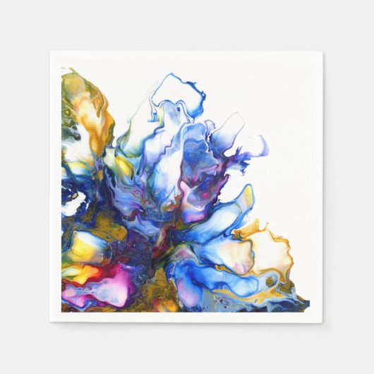 Blauwe marmer Agate Fluid Art Servet (Voorkant)