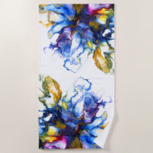 Blauwe marmer Agate Fluid Art Strandlaken (Voorkant)