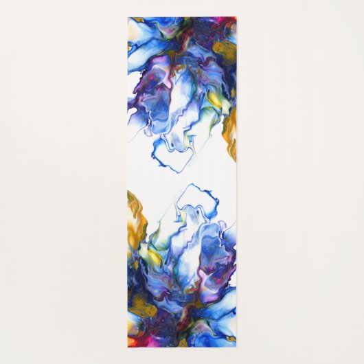 Blauwe marmer Agate Fluid Art Yogamat (Achterkant)